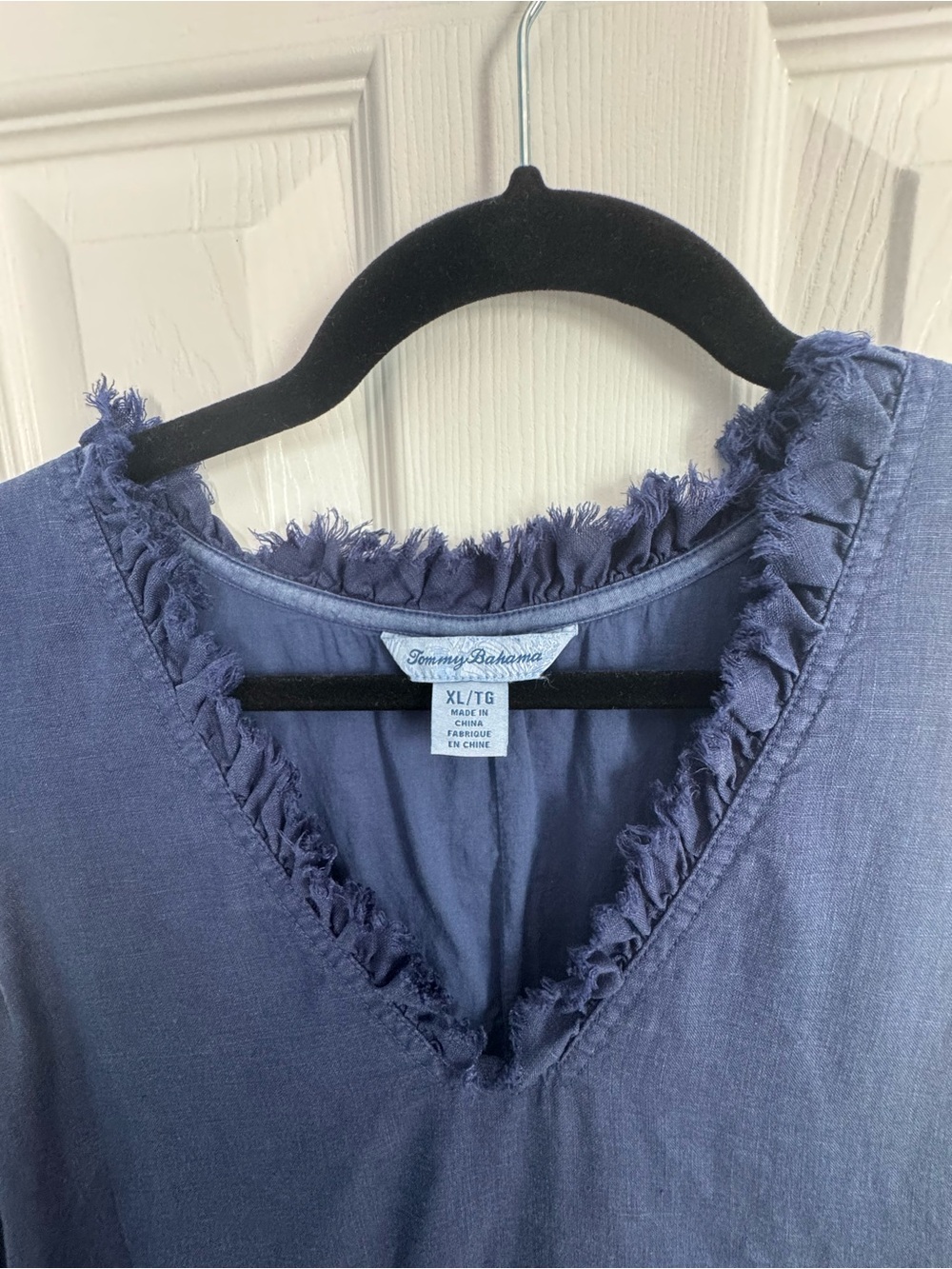 Tommy Bahama Linen V-Neck Sleeveless Dress in Indigo - Picture 3 of 5